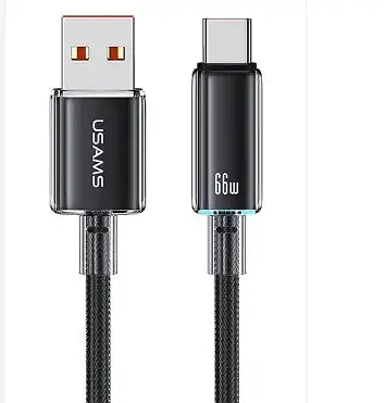 Кабель 6A - USB-C - Usams SJ658 Fast Charging 1.2 м чорний