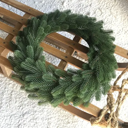 Венок хвойный рождественский Hvoya Traditional литой зеленый 40 см - фото 7