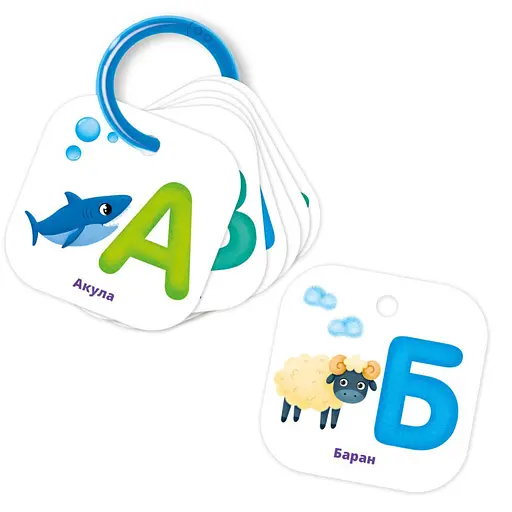 Дитячі навчальні картки на кільці Vladi Toys Абетка VT2000-03 - фото 2
