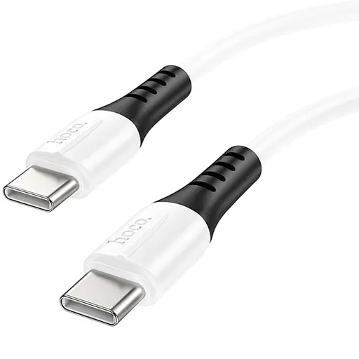 Дата кабель Hoco X82 Silicone Type-C to Type-C 60W (1m) White - фото 3