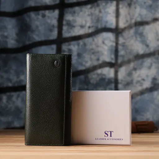 Стильный кошелек для женщин с монетницей из натуральной кожи ST Leather 18.5х9х3 см acs0029658 - фото 10