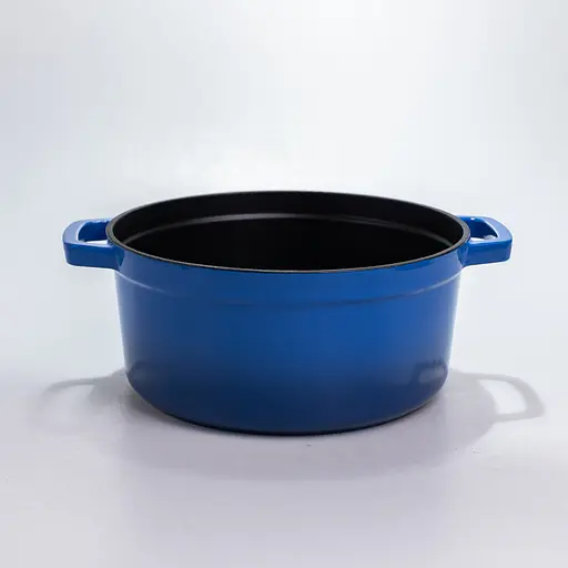Чугунная кастрюля 4.5 л эмалированная с крышкой для тушения запекания Синий Premium Cookware HP-1-19-BLUE - фото 3