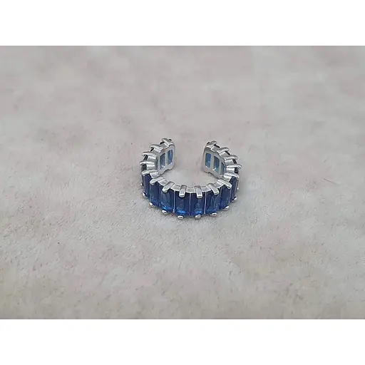 Срібна сережка-кафф на хелікс Umax. 70124U СИН - фото 3