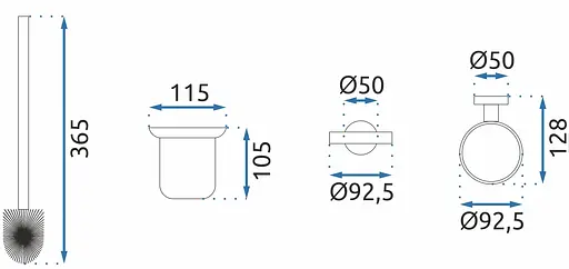 Йоржик для унітазу Rea Mist 06 black REA-80031, Чорний матовий - фото 3