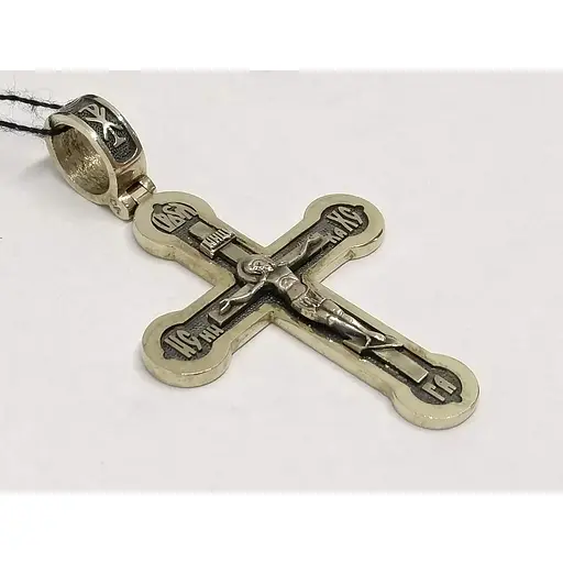 Золотий хрестик Харківська ювелірна фабрика. Розп'яття Христа. 11534-ЧБЕЛ - фото 2