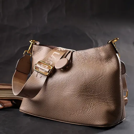 Сумка женская Vintage с оригинальной застежкой пуговкой из натуральной кожи 26х18х10 см sum0028990 - фото 8