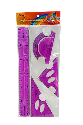 Линейка "Гибкая" 4 пр/наб ST00302 (6920141324213) фиолетовый - фото 1