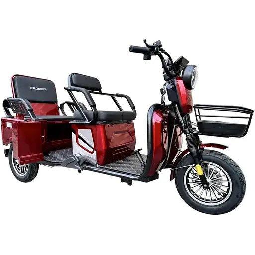 Електроскутер Триколісний Crosser TR-5 Tranzit (800W, 72V,24Ah) Червоний