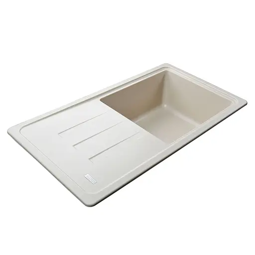 Кухонная мойка гранитная Globus Lux Lugano слоновая кость 780х435мм, Бежевый - фото 5