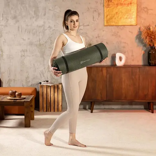 Коврик для йоги Hop-Sport HS-NB010GM NBR 1см темний хакі - фото 5