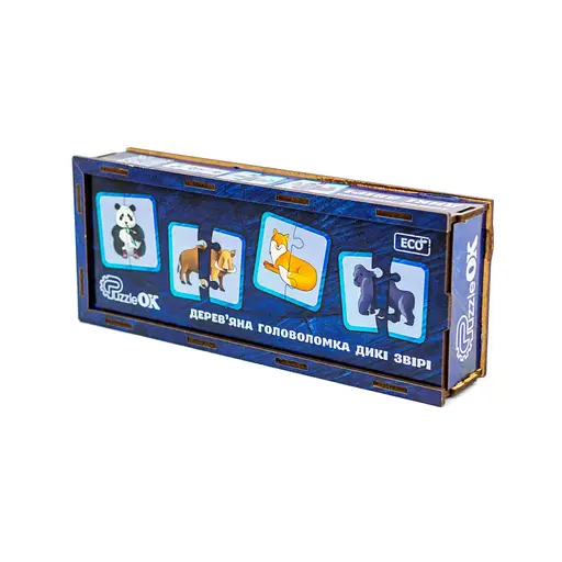 Дерев'яна головоломка "Дикі тварини" PuzzleOK Puz-44657, 40 елементів - фото 1
