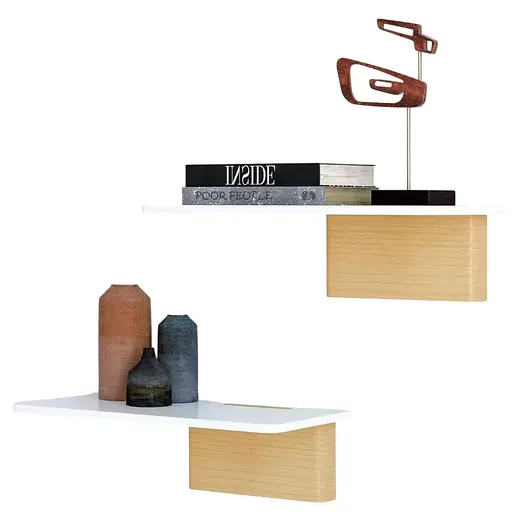 Настенная полка Fytz Design White - Набор из 2 плавающих полок - Современные декоративные полки для стен в гостиной