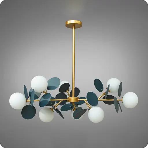 Люстра підвісна 517 Dlight на 9 ламп Золото-Сірий (01670) - фото 1