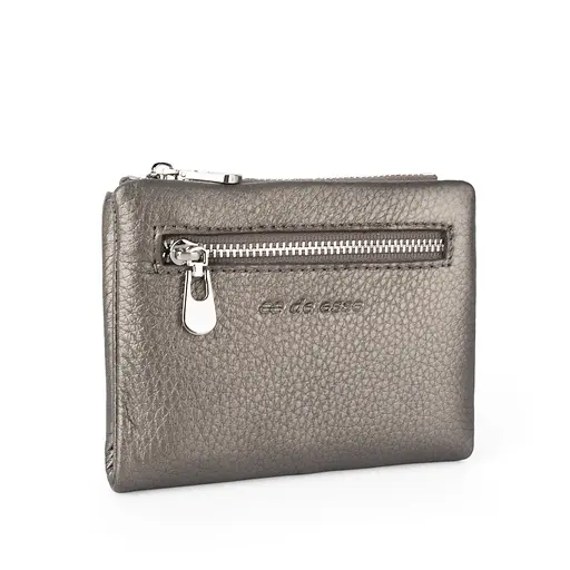 Жіночий гаманець шкіряний De Esse LC14016-GD152 бронзовий на магніті - фото 1