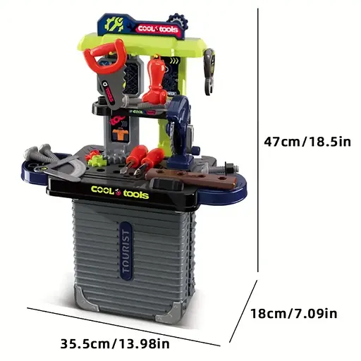 Набір інструментів у кейсі Cool Tools 2в1 – дитячий верстат із валізкою - фото 7