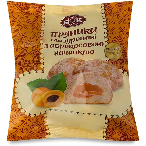 Пряники БКК глазуровані з абрикосовою начинкою 5.4 кг (18 х 0.3 кг)