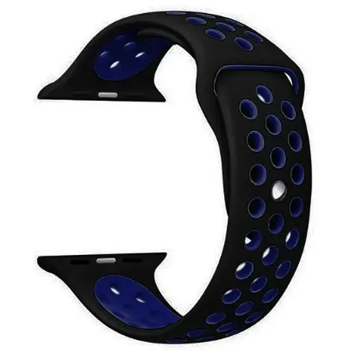 Ремінець Apple Watch Nike Sport 42/44/45/46/49 mm Чорний+Синій (8) - фото 1