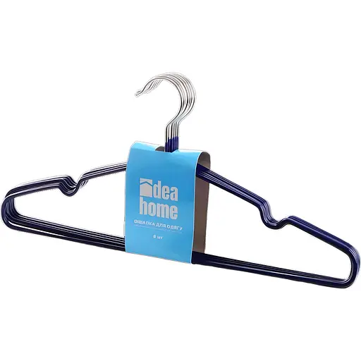 Вешалка для одежды Idea Home 40.5×21×0.3 см 8 шт. темно-синяя (7043036)