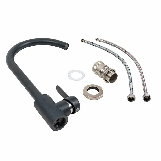 Кухонний змішувач Platinum 7990 NEST Антрацит Чорний - фото 2