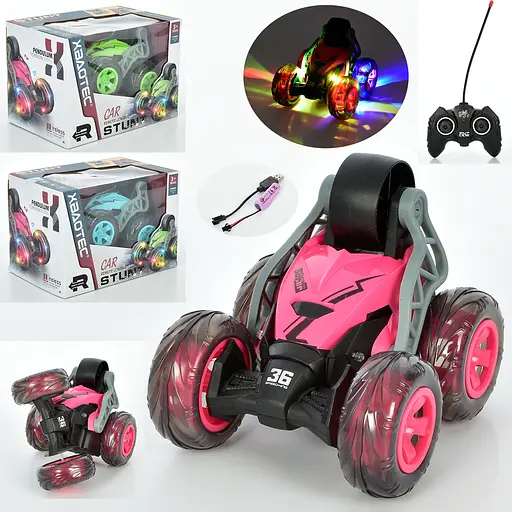 Машина на радіокеруванні, 18 см, трюкова, звук, світло, XB1103 - фото 2