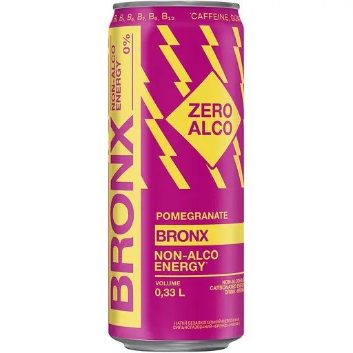 Напиток энергетический Bronx гранат 0.33 л ж/б