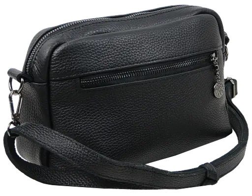 Женская кожаная сумка на плечо Borsacomoda черная sum0028725 - фото 7