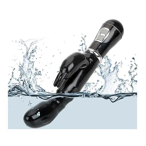 Вібратор Bunny силіконовий комбінований 12 режимів для жінок 26 см чорний - фото 2