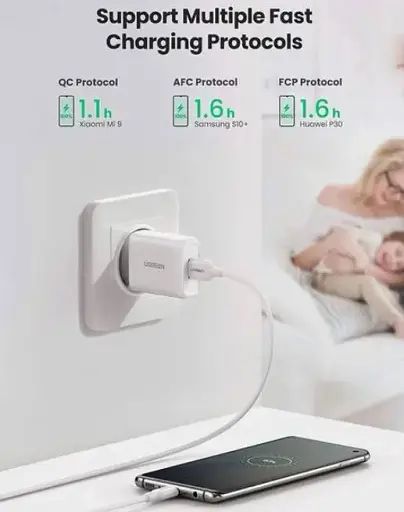 Сетевое зарядное устройство для Ugreen CD122 18W USB QC 3.0 Charger белое - фото 2