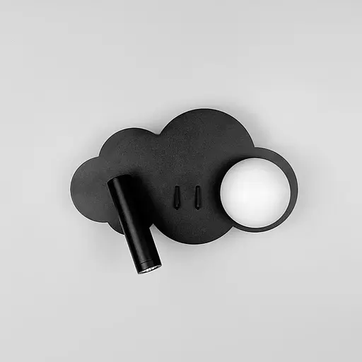 Ліве бра Line F Хмаринка у чорному корпусі 24х17 см Арт. WJ031/2 BK Left  - фото 1