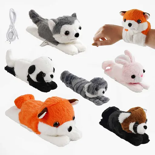 Мягкая игрушка-браслет M 17710 “Зверёк”, двигает хвостом, USB-кабель, в пакете (6900077177107) Микс - фото 1