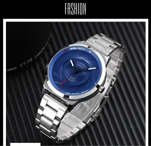 Класичний чоловічий годинник Skmei 9210 Сріблястий з синім - фото 3