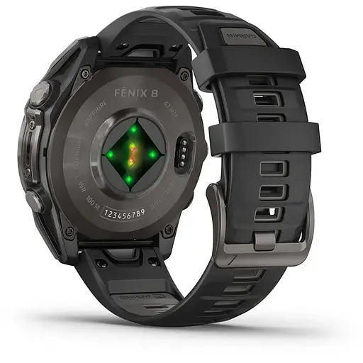 Смарт-часы Garmin Fenix 8 47 мм Solar Сапфир Графит/Титан Карбоновый DLC с силиконовым ремешком QuickFit 22 мм - фото 3