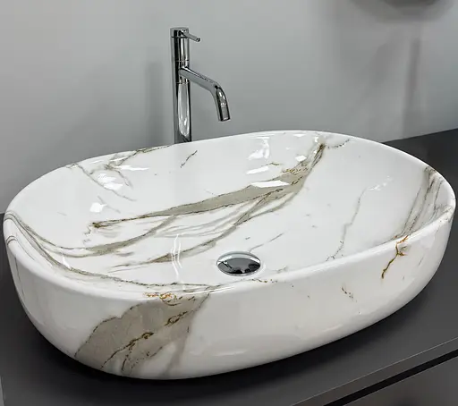 Умивальник VBI Modena lava накладний VBI-012006, Мармур - фото 4