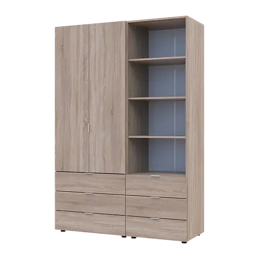 Шафа для одягу Doros Гелар Дуб сонома 2ДСП з пеналом 137.5х49.5х203.4 (42005180)