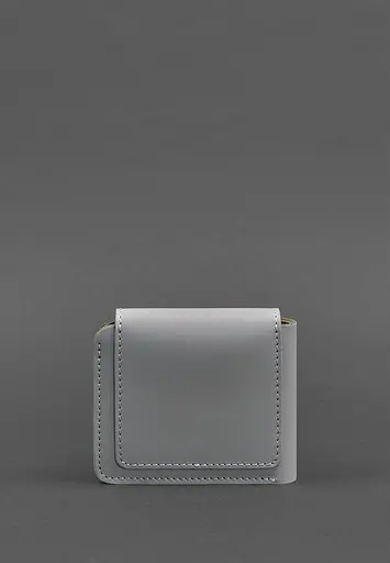 Шкіряне портмоне 4.2 на кнопці сіре - фото 6