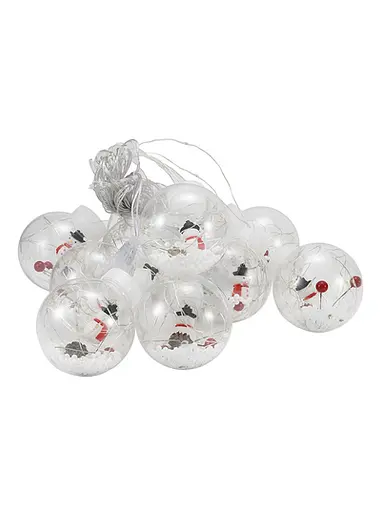 Гірлянда-штора Шари з наполненій 3 х 0.6 м Новорічна гірлянда штора 10 куль Біла - фото 2