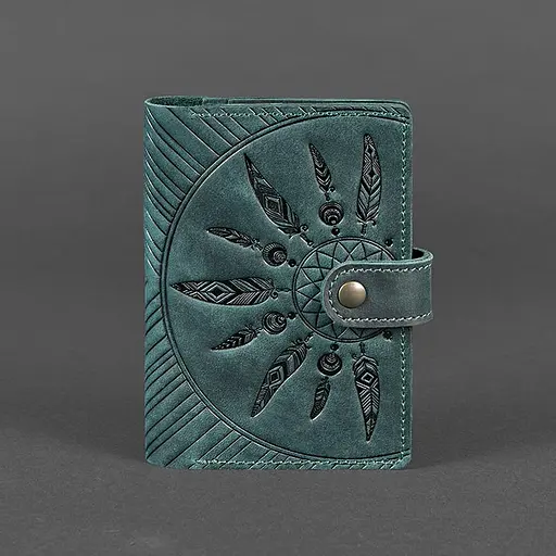 Женская кожаная обложка для паспорта 3.0 Инди зеленая - фото 6