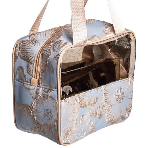 Набір косметичок Yiwu HP-16-1KBL 22х11х18 / 17х10х11 см водонепроникні 2 шт. блакитні/прозорі - фото 5