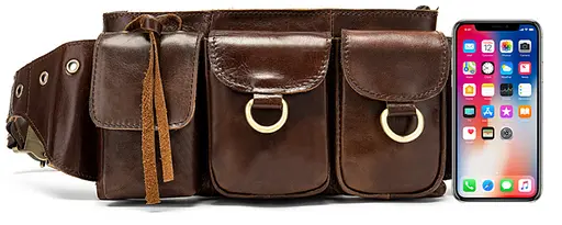 Чоловіча шкіряна сумка-бананка Vintage 23,5х13х3 см 000156015 - фото 7