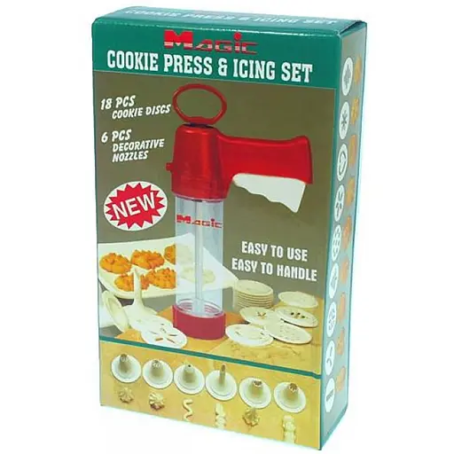 Дозатор шприц прес для печива кондитерський з нержавіючої сталі з 18 дисками та 6 насадками Червоний 88220 - фото 7