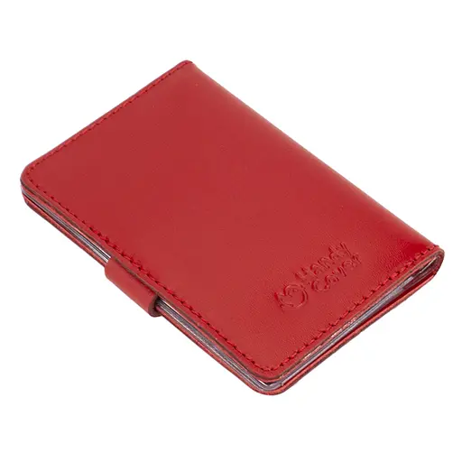 Обложка на документы кожаная на кнопке HC0035 красная - фото 6
