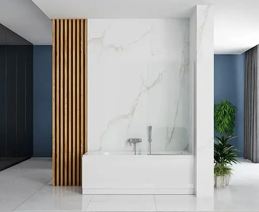 Шторка для ванни Rea Lagos Fix 80 хром нерухома REA-W5630, Універсальна, прозорий, хром - фото 3