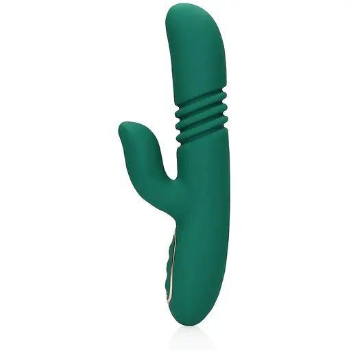 Вібратор-кролик Loveline Thrusting 20.5 см (зелений)
