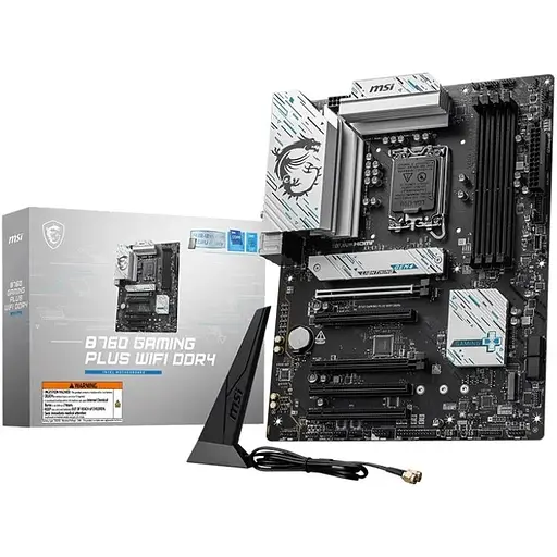 Материнская плата MSI LGA1700, B760 Gaming PLUS WIFI DDR4, B760, 4xDDR4, Int.Video(CPU), 4xSATA3, 2xM.2, 2xPCI-E 4.0 x16, 3xPCI-E 3.0 x16, ALC897, RTL8125BG, WiFi 6E, Bluetooth 5.3, 8xUSB3.2/6xUSB2.0, HDMI/DP, ATX - фото 2