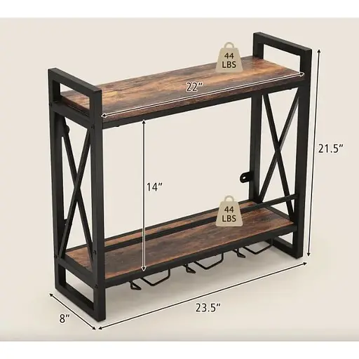 Настенный винный стеллаж Costway Lagom в стиле Loft - фото 6