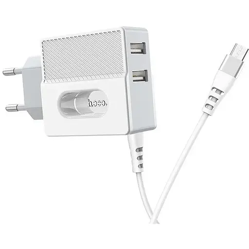 Зарядный адаптер Hoco C75 Imperious DC5V 2.4A EU штекер двойной USB выход