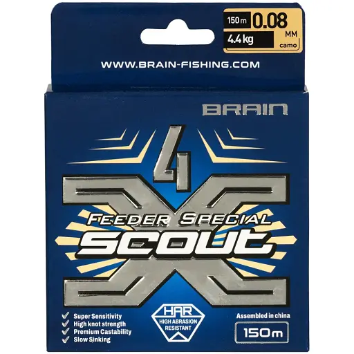 Шнур Brain Scout 4X 150 м (ca мo) 0.080 мм 4.4 кг - фото 2