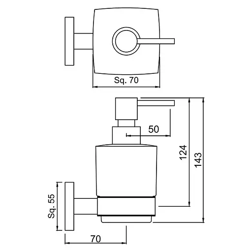 Дозатор для рідкого мила Jaquar Kubix Prime AKP-CHR-35735P, Хром - фото 2