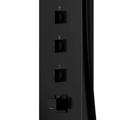 Душова панель Corsan Neo black LED з термостатом S060TBLLED, Чорний матовий - фото 4