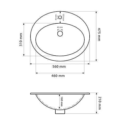 Умивальник VBI Salerno white врізний VBI-018000, Білий - фото 2